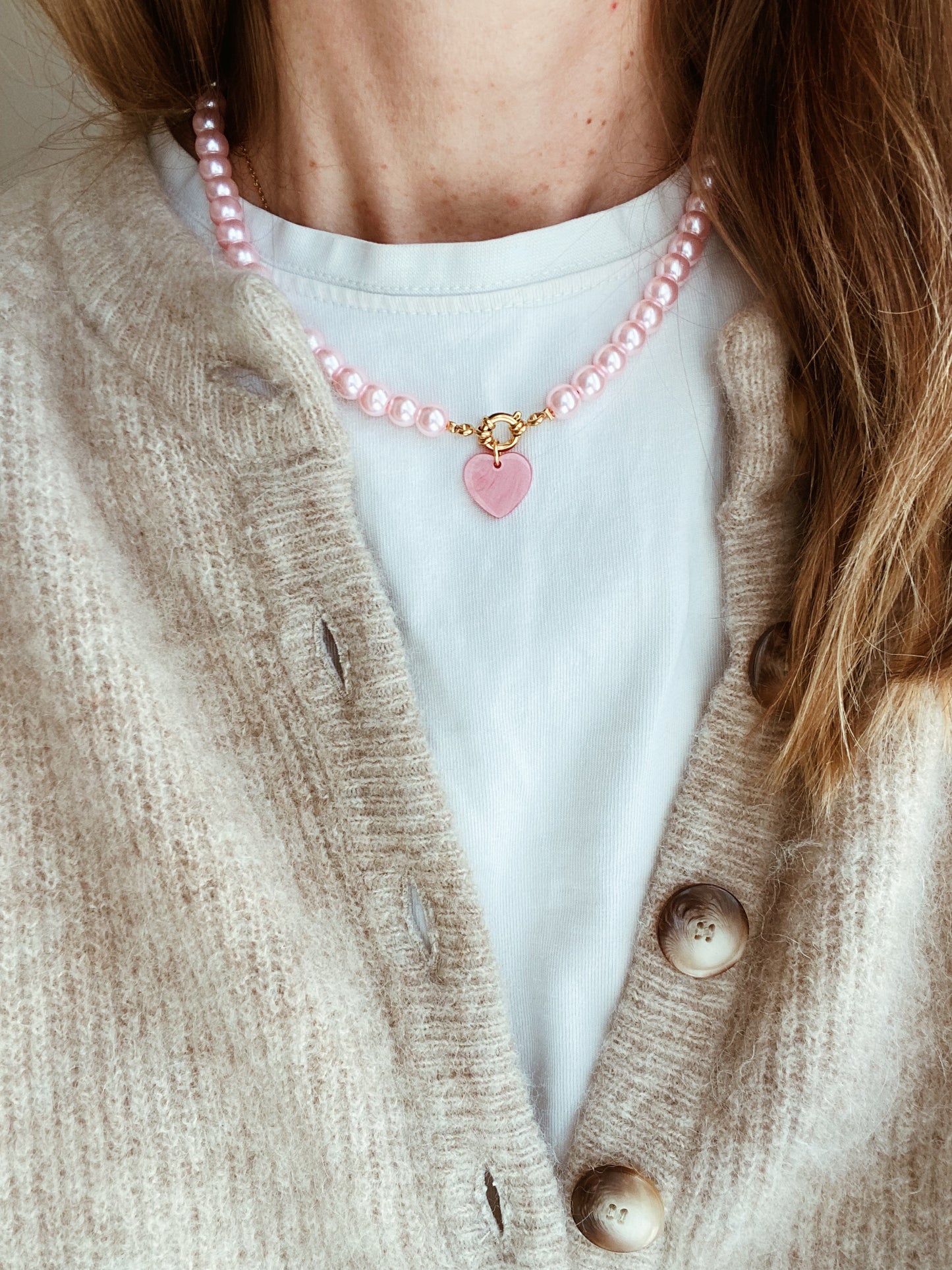 Collier Léa rose pâle